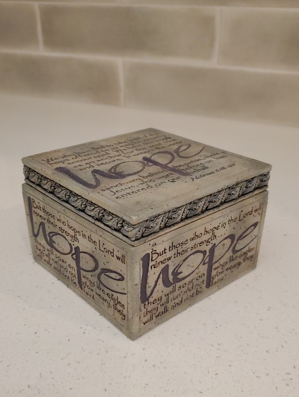 Demdaco By Faith "Hope" Lidded Keepsake Box